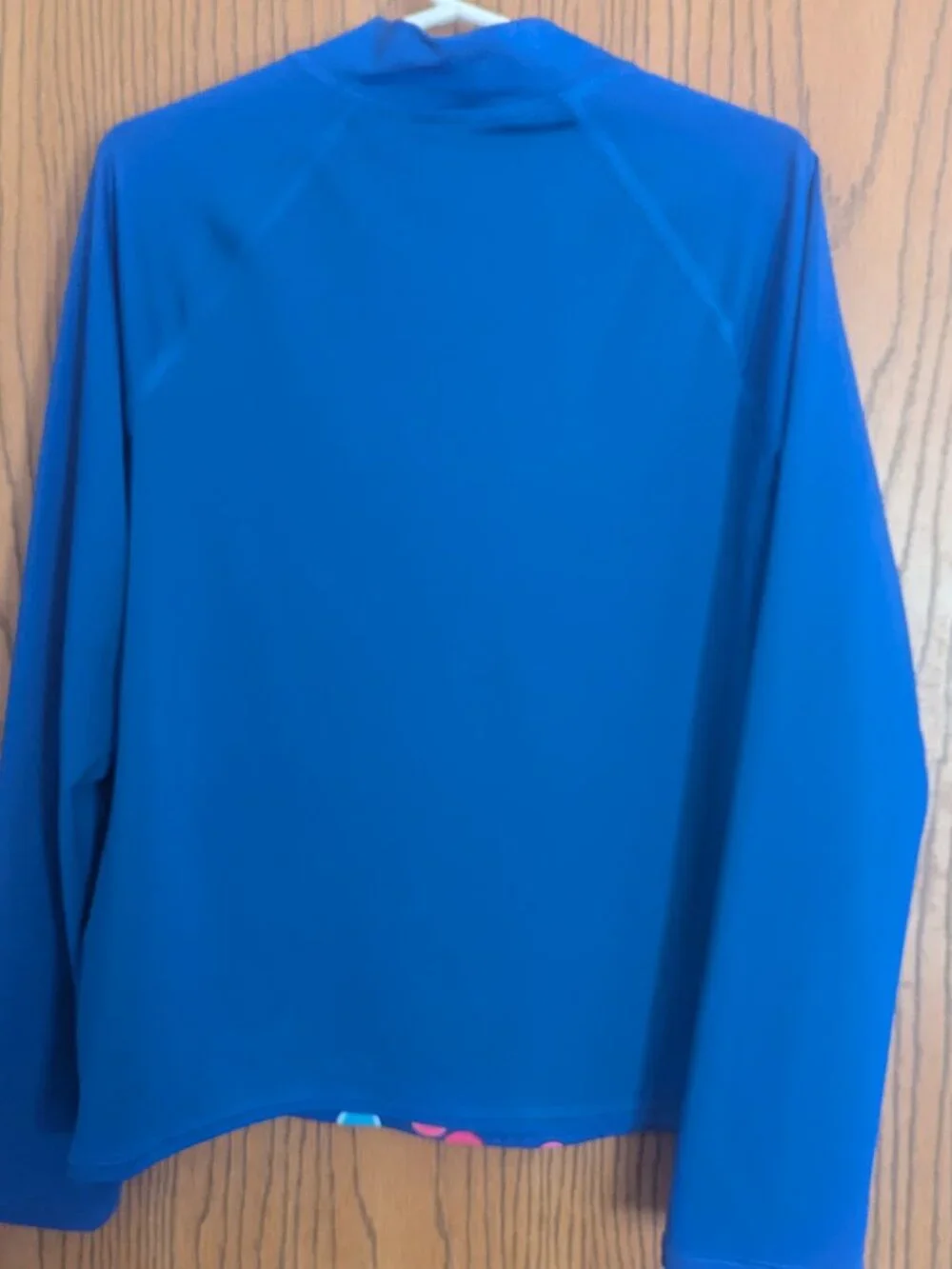 Lands End Long Sleeve Rash Guard Multicolor Dot Swim Shirt Sun Protection Girl M